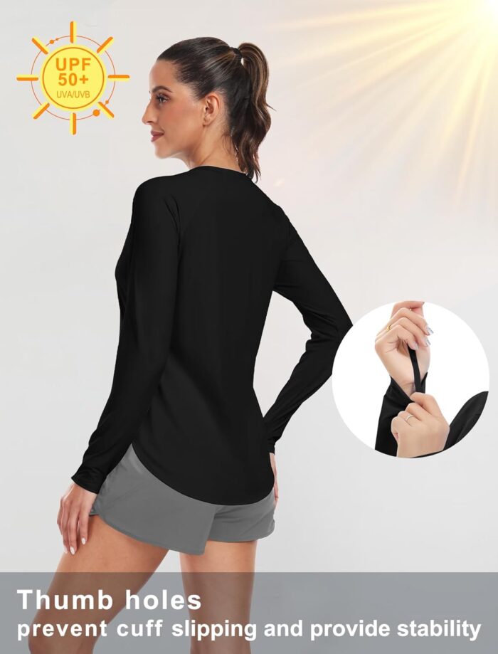 Women's Sun Shirt UPF 50+ Long Sleeve Workout Tops Running Hiking UV Protection Shirts Quick Dry Outdoor Clothing - Image 2
