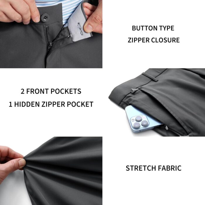 M MAELREG Golf Pants Men Quick Dry - 30"/32"/34" Stretch Lightweight 5 Pockets Water-Resistant Casual Mens Dress Pants - Image 4
