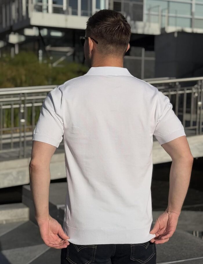 COOFANDY Mens Knit Polo Shirts V Neck Short Sleeve Stretch Polo T Shirt Casual Golf Shirts - Image 3