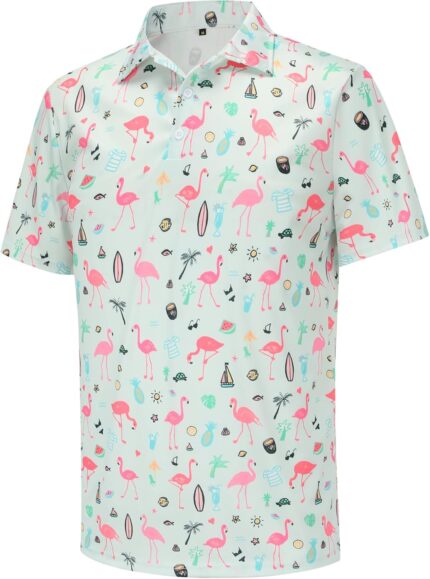 Golf Shirts for Men Dry Fit Short Sleeve Mens Golf Shirt Performance Moisture Wicking Polo Shirts Funny Golf Polo Shirts