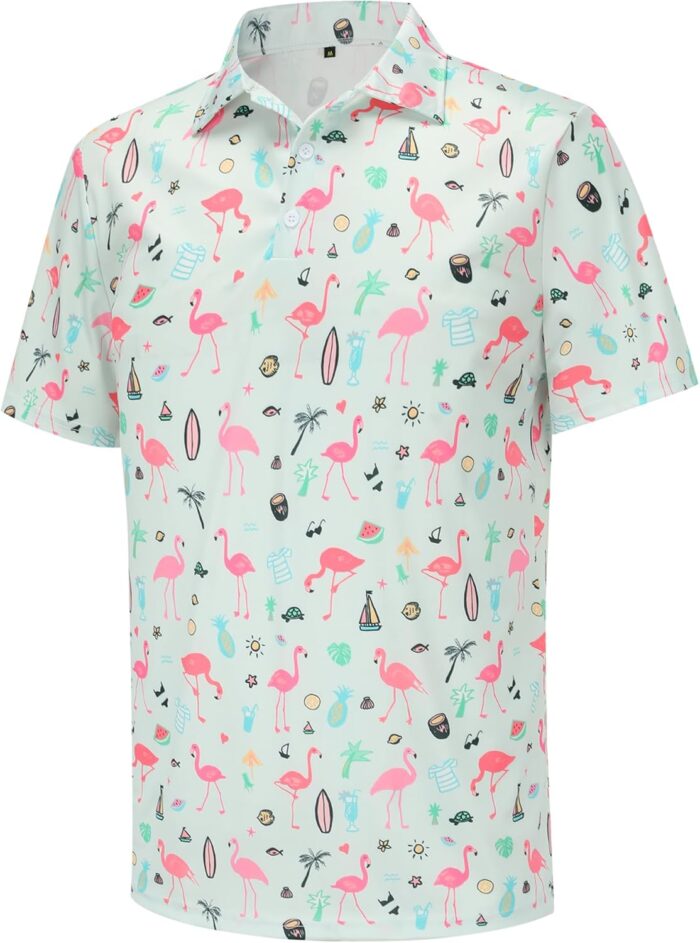 Golf Shirts for Men Dry Fit Short Sleeve Mens Golf Shirt Performance Moisture Wicking Polo Shirts Funny Golf Polo Shirts - Image 1