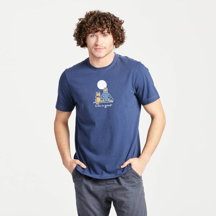 Life is Good Mens Jake and Rocket Moon Cotton Tee, Crewneck, Short Sleeve Graphic T-Shirt - Image 4