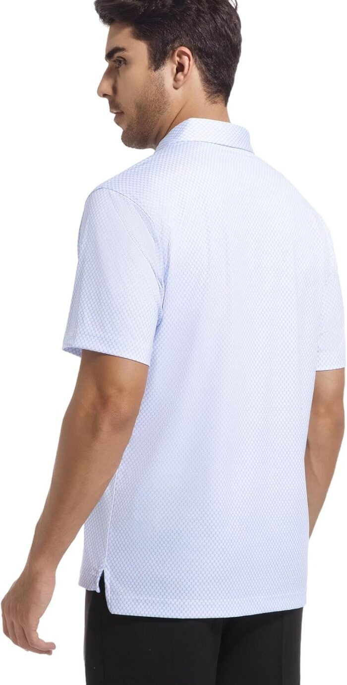 Alex Vando Mens Golf Shirt Moisture Wicking Classic Print Golf Shirts for Men - Image 4