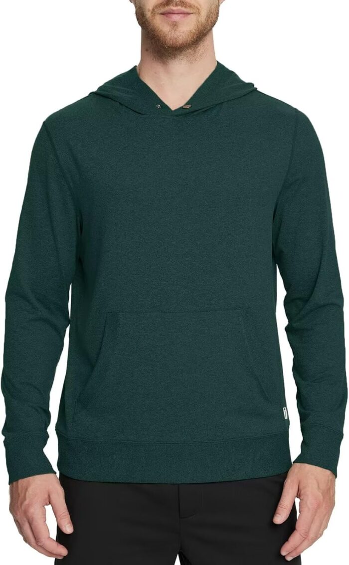 M MAELREG Mens Hoodies Pullover Performance Heather Kangaroo Pocket Thin Hooded Sweatshirt Athletic Golf Hoodies for Men - Image 2