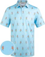 Men's Golf Shirts Short Sleeve Moisture Wicking Print Patterns Collared Performance Polo Golf Shirts for Men Dry Fit - Image 2