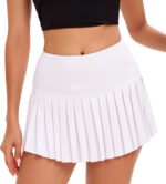 Yknktstc Women Tennis Skirt with Pocket Pleated Golf Skort Active Workout Running Athletic Shorts