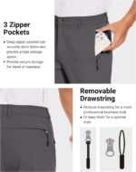 SPECIALMAGIC Golf Pants Men Stretch Slim fit Hiking Pants Lightweight Dress Casual Tapered Zipper Pockets - Image 2