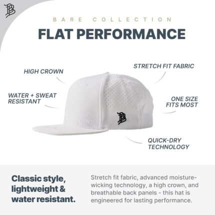 Branded Bills BB Golf USA PVC Flat Performance, Lightweight, Comfortable Baseball Cap
