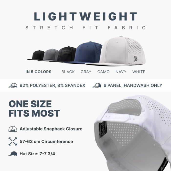 Branded Bills BB Golf USA PVC Flat Performance, Lightweight, Comfortable Baseball Cap - Image 3