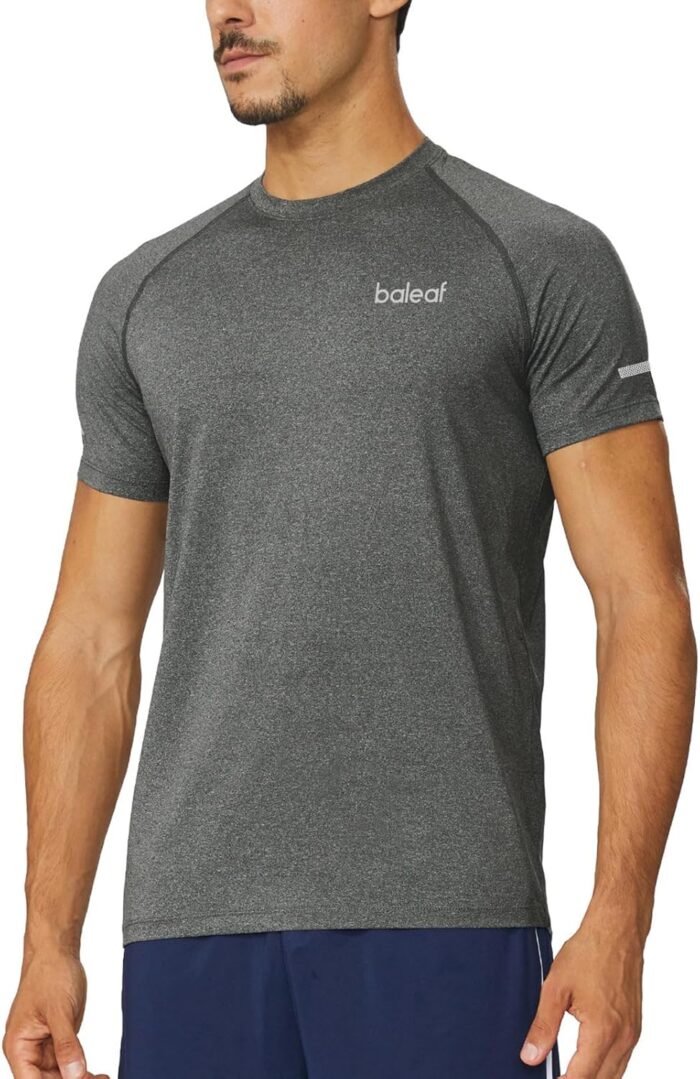 baleaf Men's Running Workout Shirts Short Sleeve Athletic T-Shirt Quick Dry - Image 1