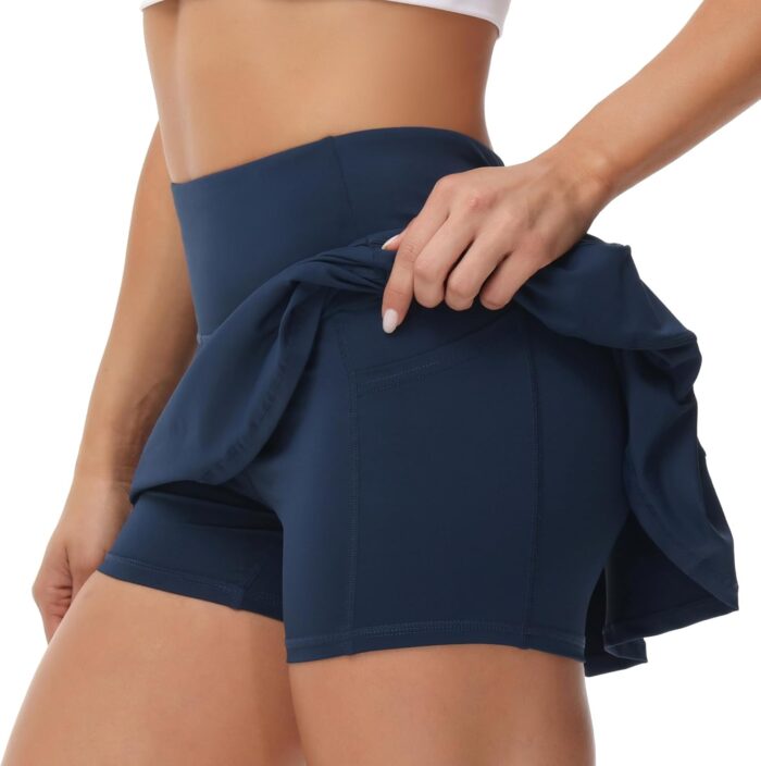 MCEDAR Pleated Tennis Skirt for Women with Pockets Women's High Waisted Athletic Golf Skorts Skirts Running Workout Shorts - Image 4
