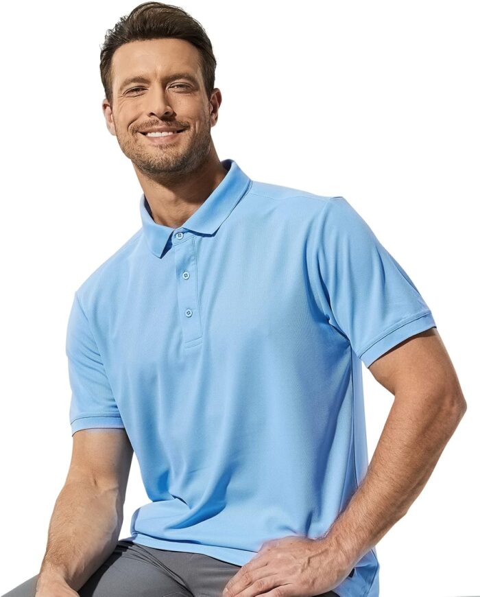 MIER Polo Shirts for Men Short Sleeve Quick Dry Polyester Collared Shirts Casual Golf Shirts, Moisture-Wicking - Image 6