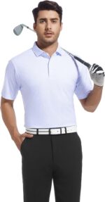 Esabel.C Mens Golf Shirts Print Moisture Wicking Short Sleeve Performance Dry Fit Stretch Active Polo Shirts for Men - Image 3