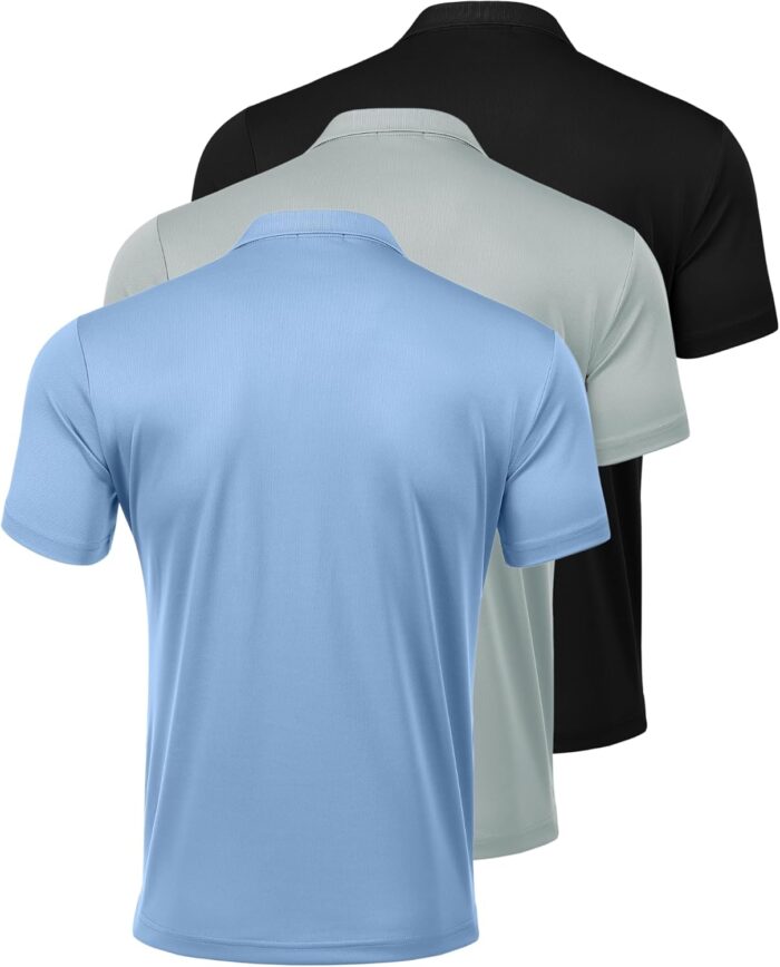 PINSPARK 1/3/4/5 Pack: Golf Polo Shirts for Men Multipacks Quick Dry Short Sleeve Collared Shirt Slim Fit Casual Polos Shirt - Image 2