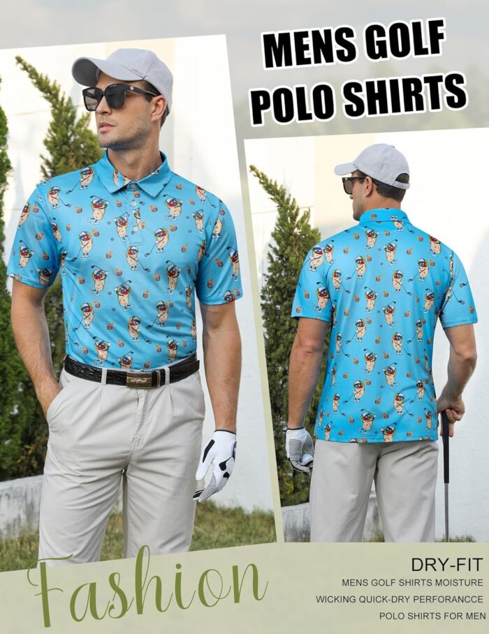 uideazone Golf Shirts for Men Dry Fit Polo Shirt Short Sleeve Moisture Wicking Golf Polos Performance Golf Tennis Shirt - Image 4