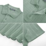 PJ PAUL JONES Mens Polo Shirts Short Sleeve Casual Collared Shirts Textured Stretchy Golf Shirts - Image 6