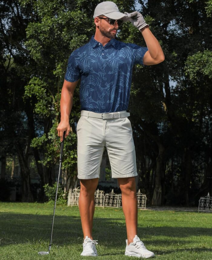 zeetoo Men's Polo Shirts Hawaiian Golf Polos Shirts Short Sleeve Performance Print Moisture Wicking Dry Fit Mens Golf Shirts - Image 4