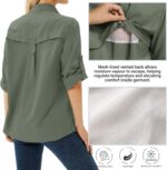 Women's UPF 50 Long Sleeve UV Sun Protection Safari Shirts Outdoor Quick Dry Fishing Hiking Travel Shirts - Image 2