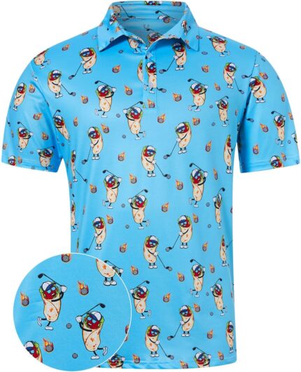 uideazone Golf Shirts for Men Dry Fit Polo Shirt Short Sleeve Moisture Wicking Golf Polos Performance Golf Tennis Shirt