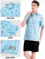 Men's Golf Shirts Short Sleeve Moisture Wicking Print Patterns Collared Performance Polo Golf Shirts for Men Dry Fit - Image 5