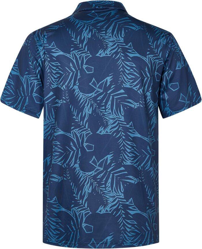 zeetoo Men's Polo Shirts Hawaiian Golf Polos Shirts Short Sleeve Performance Print Moisture Wicking Dry Fit Mens Golf Shirts - Image 2