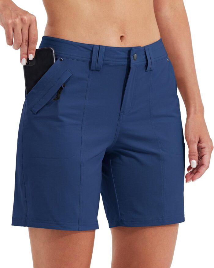 Willit Women's Golf Hiking Shorts 7" Quick Dry Athletic Shorts Casual Summer Shorts with Pockets Water Resistant - Image 1