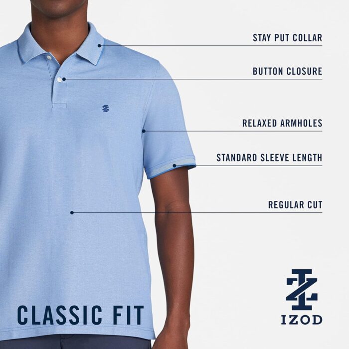 IZOD Men's Advantage Performance Short Sleeve Polo Shirt - Image 6