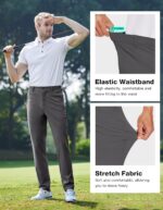 SPECIALMAGIC Golf Pants Men Stretch Slim fit Hiking Pants Lightweight Dress Casual Tapered Zipper Pockets - Image 3