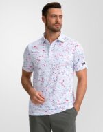 Obla Mens Golf Polo Shirts Short Sleeve Dry Fit Performance Moisture Wicking Casual Print Collared Golf Shirts for Men - Image 2