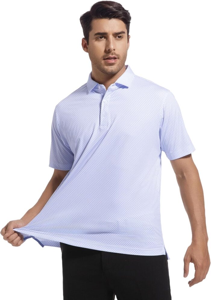 Esabel.C Mens Golf Shirts Print Moisture Wicking Short Sleeve Performance Dry Fit Stretch Active Polo Shirts for Men - Image 4
