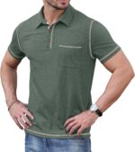 Sailwind Men's Short Sleeve Polo Shirts Casual Summer Classic Collared Golf Shirt with Pocket - Image 3