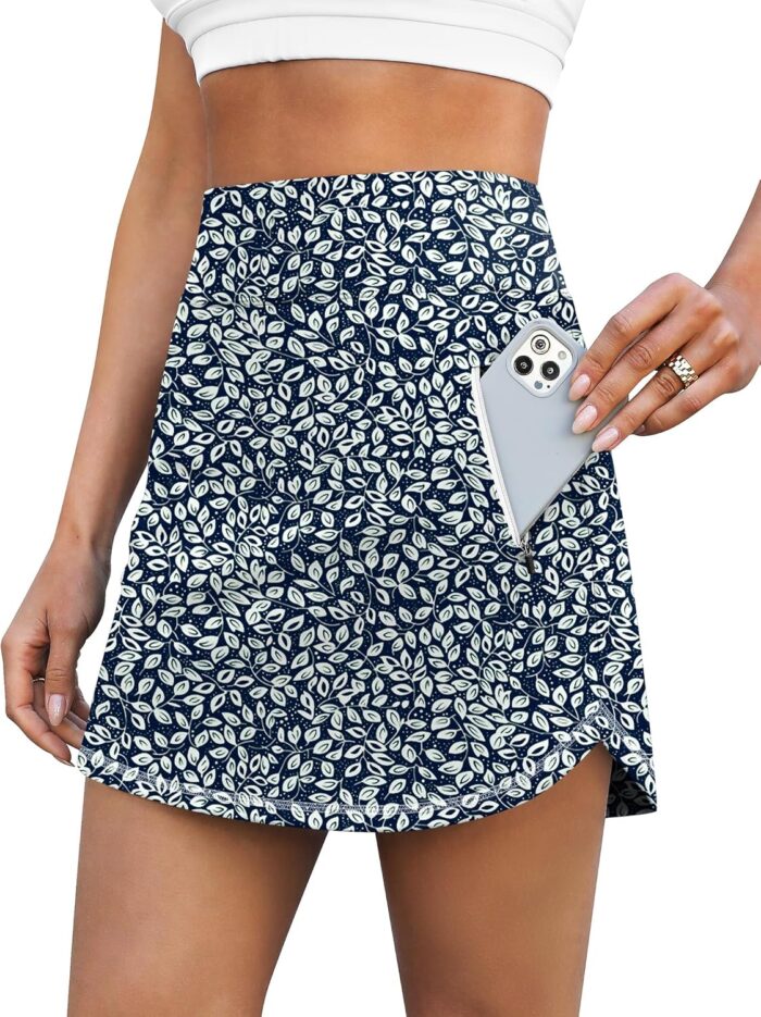 LouKeith Golf Skirts for Women Tennis Skirt with Zipper Pockets High Waisted Running Casual Athletic Skorts Built-in Shorts - Image 1