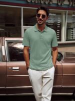 PJ PAUL JONES Mens Polo Shirts Short Sleeve Casual Collared Shirts Textured Stretchy Golf Shirts - Image 2