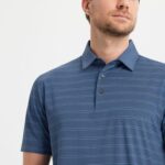 M MAELREG Golf Shirts for Men Moisture Wicking Striped Polo Performance Dry Fit Business Sports Mens Polo Shirts Short Sleeve - Image 4