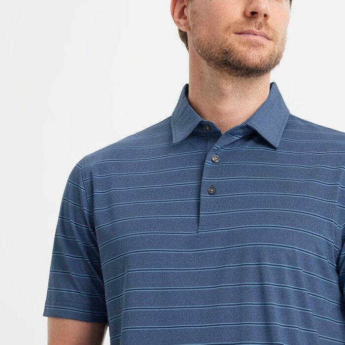 M MAELREG Golf Shirts for Men Moisture Wicking Striped Polo Performance Dry Fit Business Sports Mens Polo Shirts Short Sleeve - Image 4