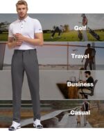 SPECIALMAGIC Golf Pants Men Stretch Slim fit Hiking Pants Lightweight Dress Casual Tapered Zipper Pockets - Image 6