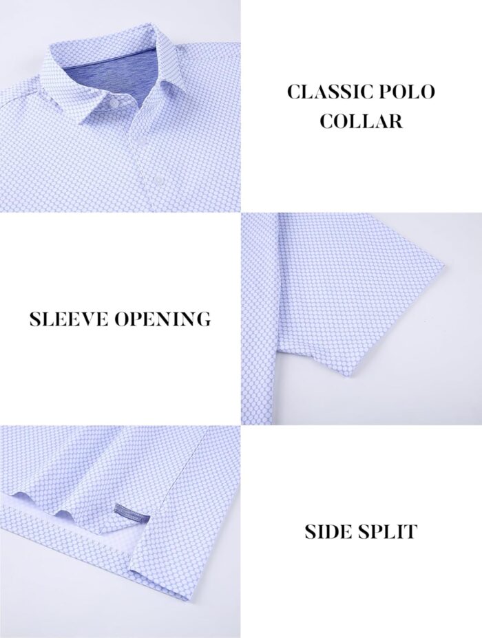 Esabel.C Mens Golf Shirts Print Moisture Wicking Short Sleeve Performance Dry Fit Stretch Active Polo Shirts for Men - Image 5