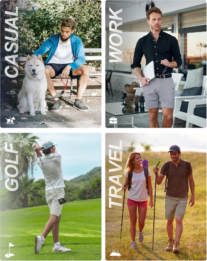 33,000ft Mens Golf Shorts 9 inch Inseam Quick Dry Elastic Waist Classic-Fit Drawstring Dress Shorts Hiking Fishing Business - Image 6