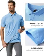 MIER Polo Shirts for Men Short Sleeve Quick Dry Polyester Collared Shirts Casual Golf Shirts, Moisture-Wicking - Image 3