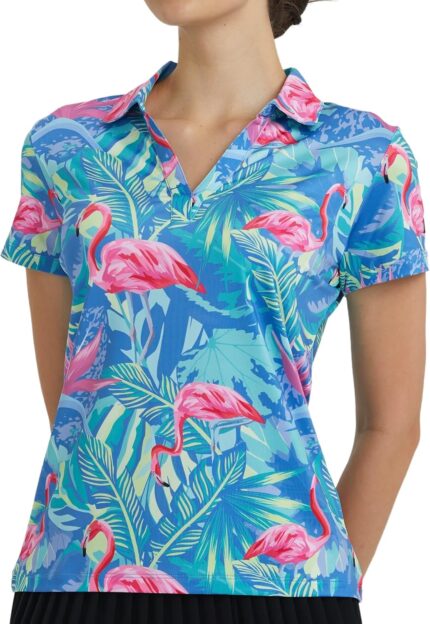 Womens Golf Shirt - Performance Moisture Wicking Quick-Dry Golf Polo Shirts for Women