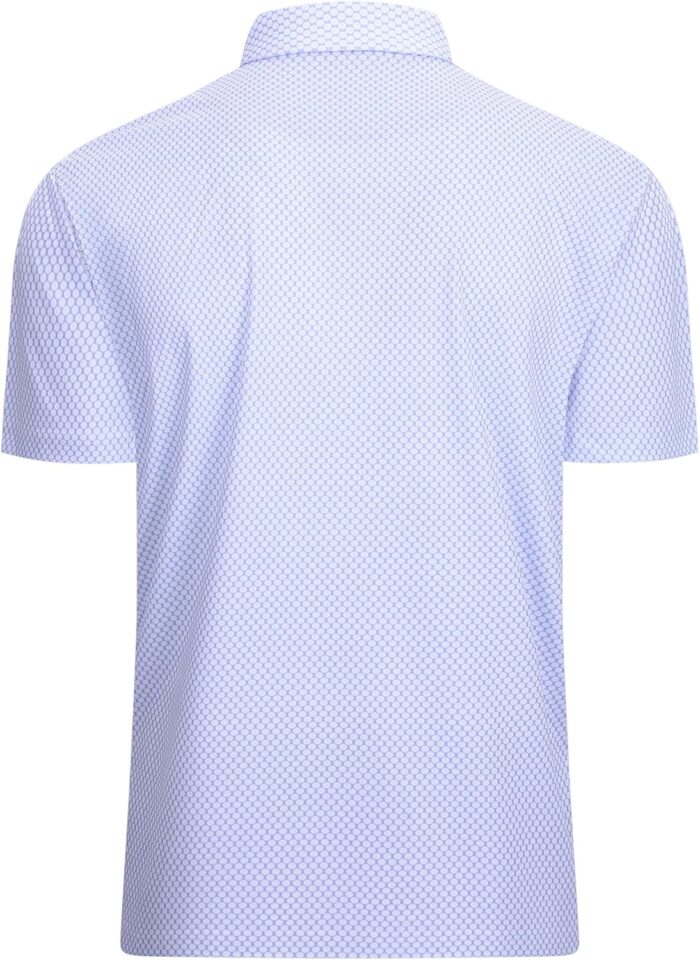 Alex Vando Mens Golf Shirt Moisture Wicking Classic Print Golf Shirts for Men - Image 2