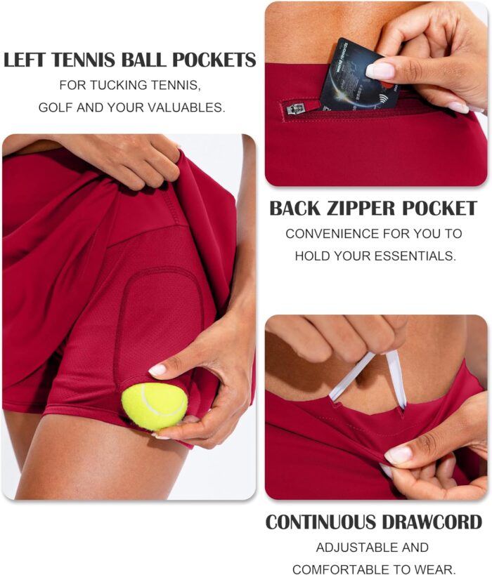 Soothfeel Pleated Tennis Skirt for Women with Pockets Women's High Waisted Athletic Golf Skorts Skirts for Workout Running - Image 4