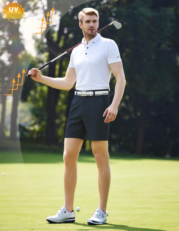 PULI Men's Golf Dress Shorts Flat Front Hybrid 7 Inch Lightweight Quick Dry Chino Casual with Pockets - Image 5