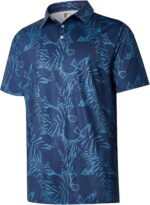 zeetoo Men's Polo Shirts Hawaiian Golf Polos Shirts Short Sleeve Performance Print Moisture Wicking Dry Fit Mens Golf Shirts
