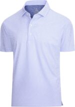 Esabel.C Mens Golf Shirts Print Moisture Wicking Short Sleeve Performance Dry Fit Stretch Active Polo Shirts for Men