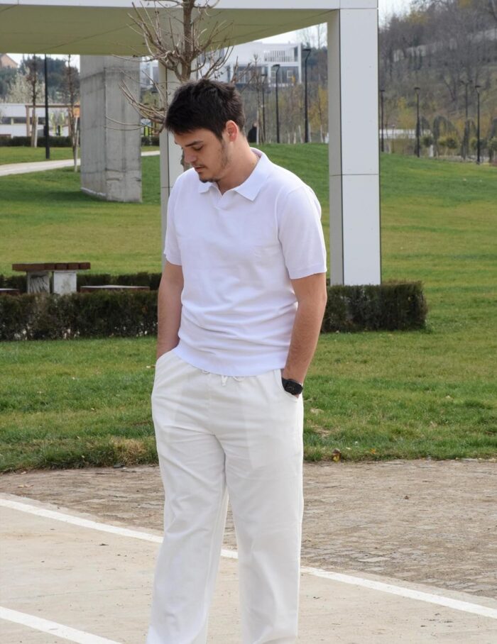 COOFANDY Mens Knit Polo Shirts V Neck Short Sleeve Stretch Polo T Shirt Casual Golf Shirts - Image 5