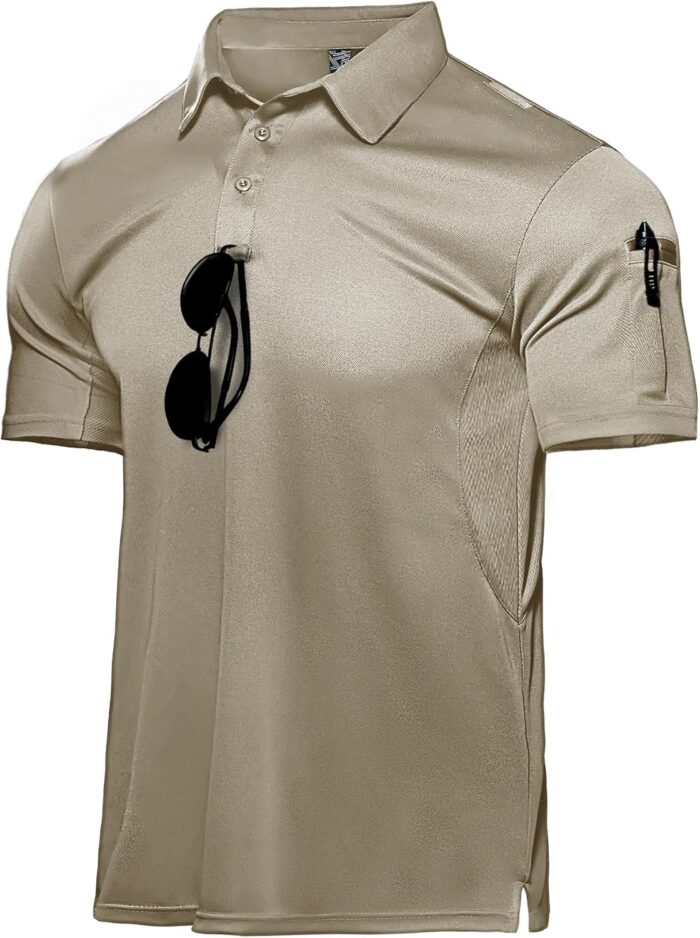 Haimont Men's Performance Dry Fit Polo Shirt Short and Long Sleeve Golf Collared T-Shirts for Tactical Outdoor Hiking - Image 1