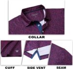 M MAELREG Mens Golf Shirt Short Sleeve Dry Fit Print Moisture Wicking Performance Patterns Collared Polo Shirt - Image 5