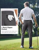 SPECIALMAGIC Golf Pants Men Stretch Slim fit Hiking Pants Lightweight Dress Casual Tapered Zipper Pockets - Image 4