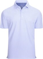 Alex Vando Mens Golf Shirt Moisture Wicking Classic Print Golf Shirts for Men